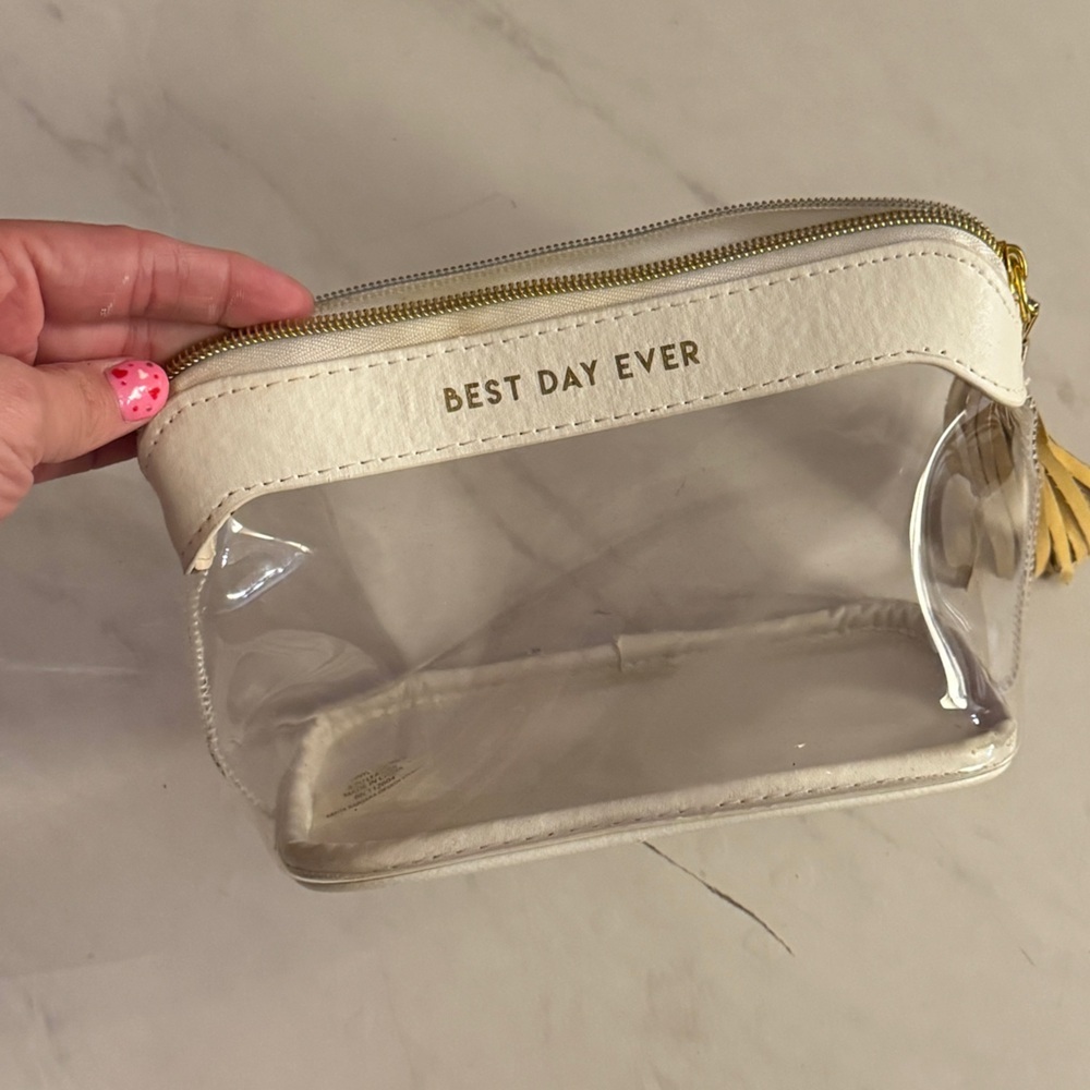 Mudpie Best day ever clear, cosmetic bag